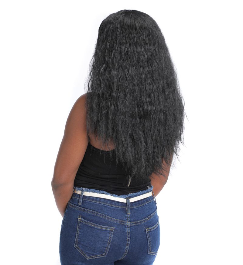 Matte realistic corn perm long curly hair wig head wool curl middle long hair wig head fluffy curly hair wig_voghion.com