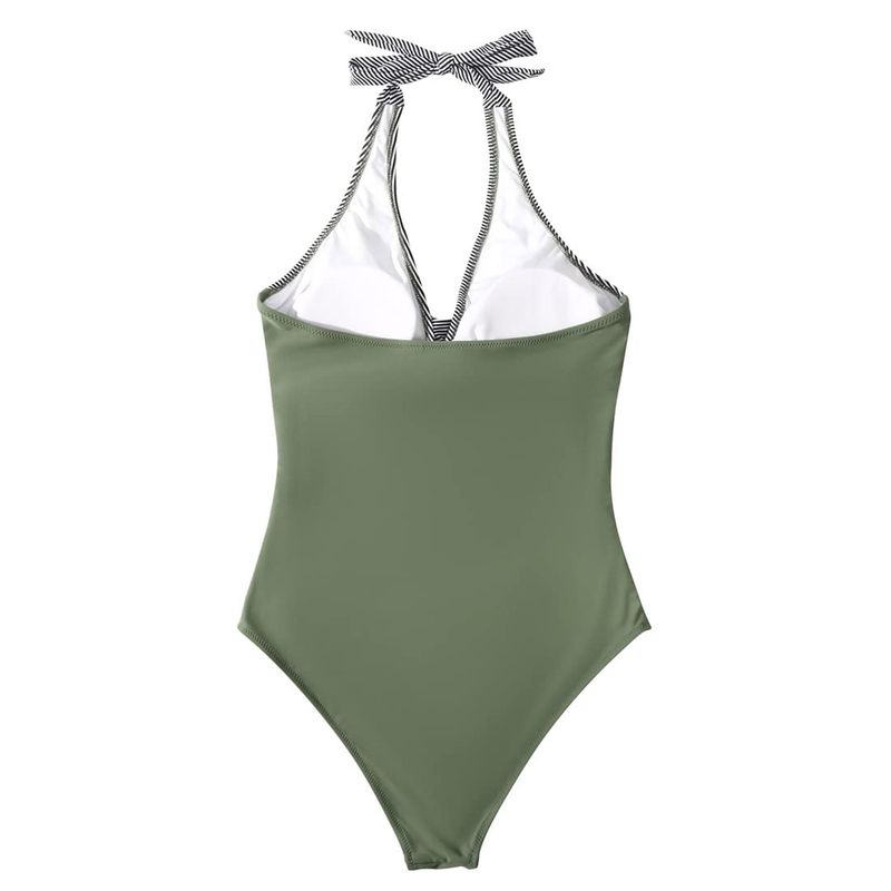 Maillot de bain une pièce pour femme avec sac croisé et lacets multicolores dos nu_voghion.com