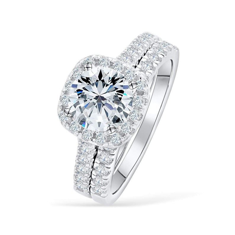 Mozambique Diamond One Carat Couple Women's Pure Silver Matching Ring, Gold Proposal, Wedding, Birthday Gift_voghion.com