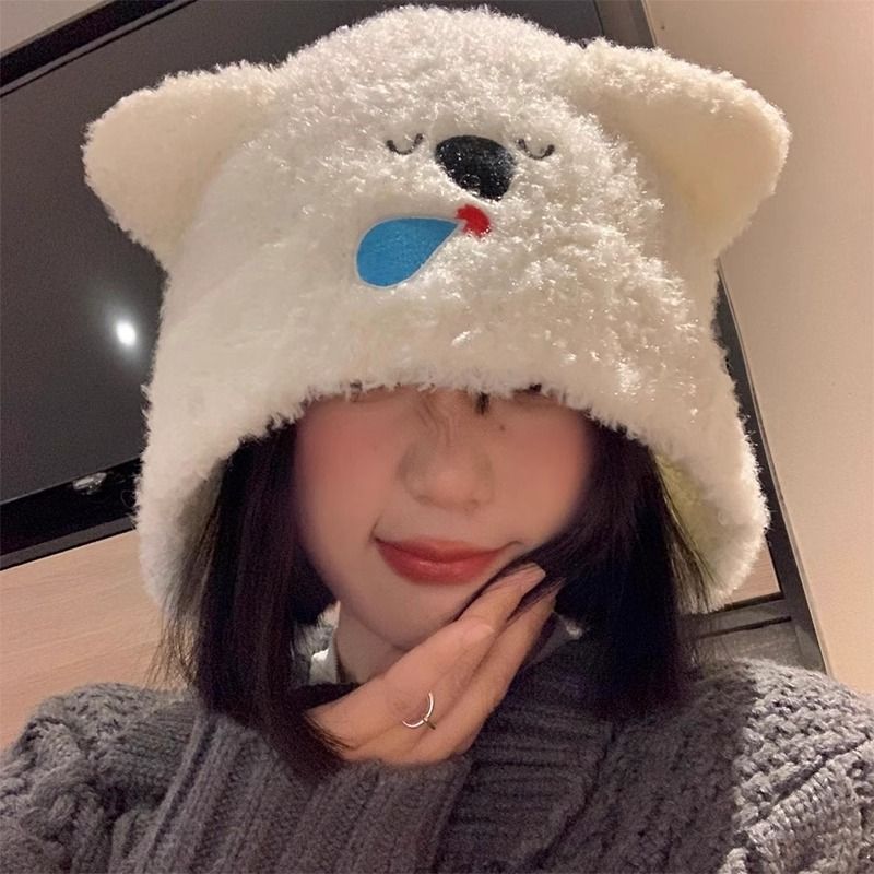Flower Youth Zhao Zhaoyi Same Style Koala Knitted Wool for Women's Autumn and Winter Versatile Warm Big Head_voghion.com