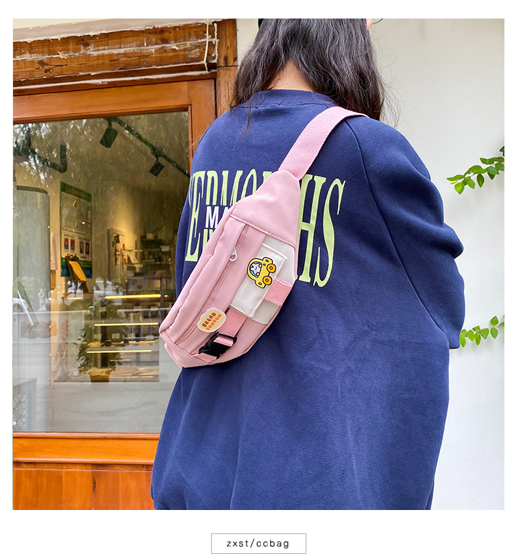 Marsupi per le donne 2023 Nuova tela per il tempo libero Tinta unita Marsupio per ragazze Carino Borsa a tracolla con tracolla Marsupi_voghion.com