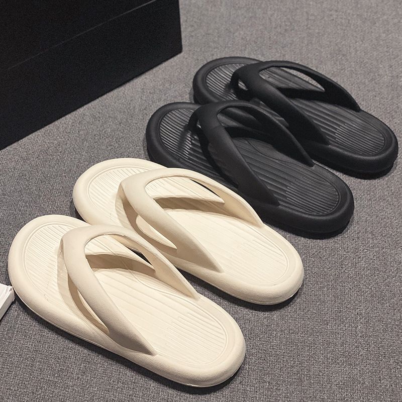 EVA Thick Soled Men In Summer, Cool Slippers Outdoor Wear, Clip Beach Shoes With A Feeling Of Stepping On Poop, Couple_voghion.com