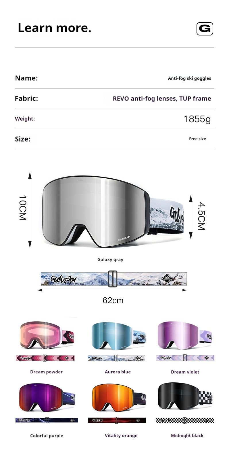 Magnetische Skibrille, doppelschichtige Antibeschlagbrille für Männer und Frauen, winddichte Skibrille zum Schneeklettern im Freien_voghion.com