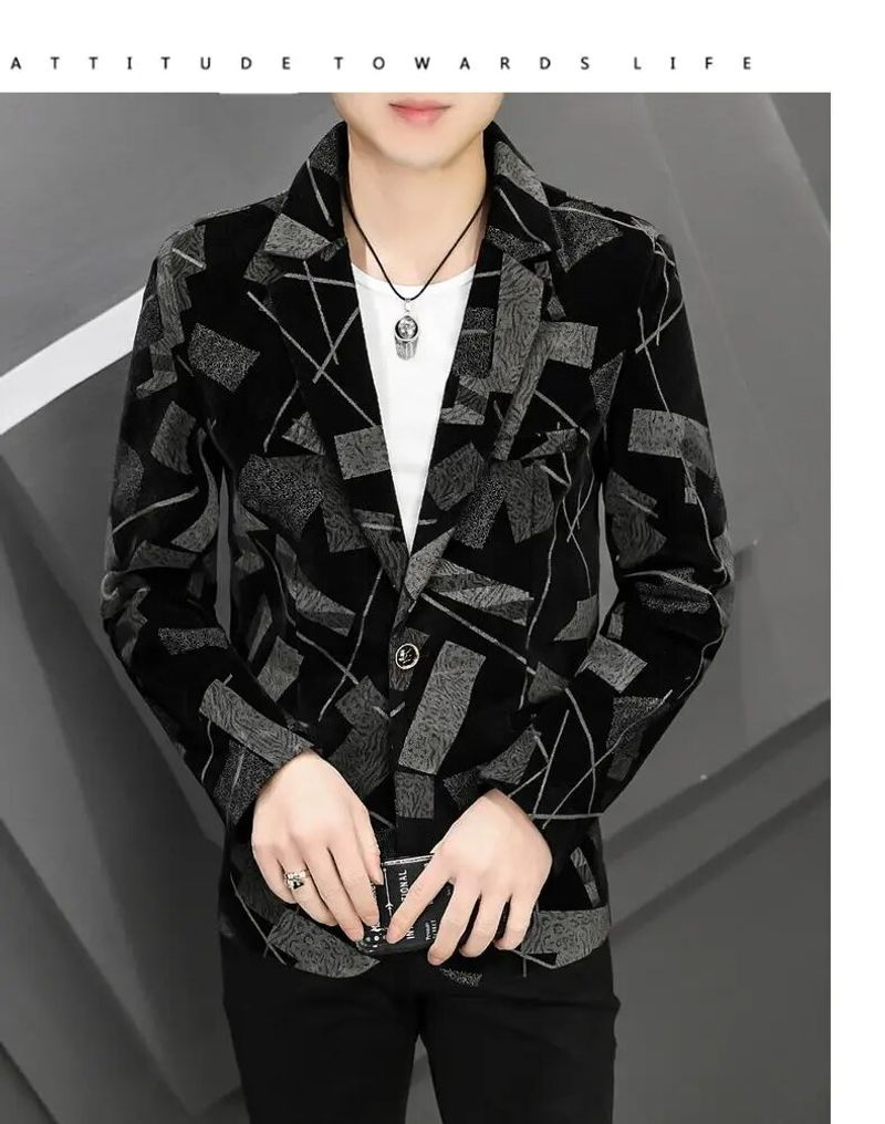 2022 Herbst Und Winter Herren Kleine Cord Einreihige Schlanke Anzug Profession Elle Jugend Business Freizeit Jacke_voghion.com