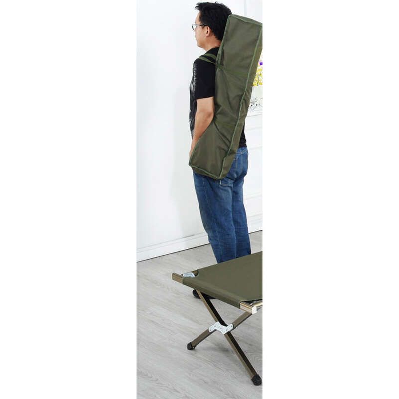 Tragbare Militär-Klappbett fir Erwuessener, Eenzelbett fir dobaussen, galvaniséiert Päif, Aluminiumlegierung, Titanlegierung_voghion.com