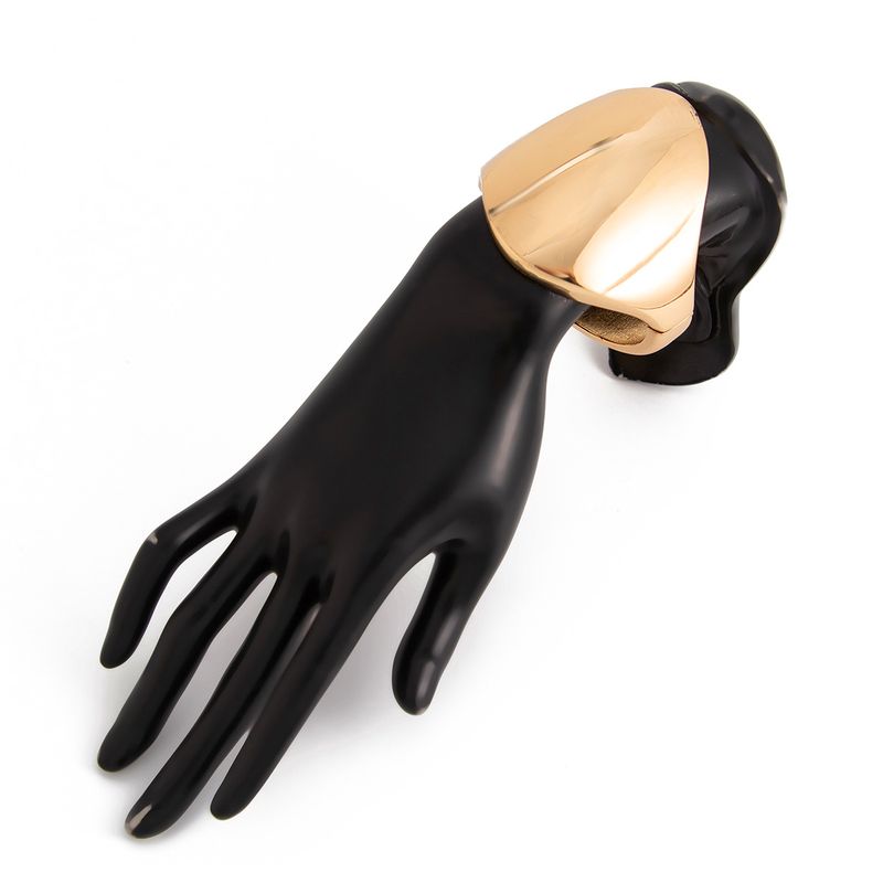 Modisches übertriebenes geometrisches Spiegel-Open-Armband. Design-Sinn-Umarmungs-Doppelring-Armband_voghion.com