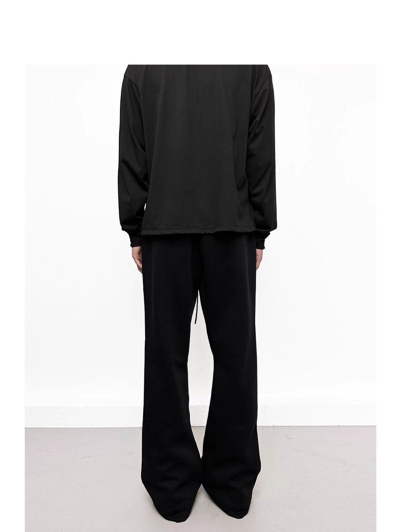 Men's Cleanfit Deconstructed Knife Hem Flared Sweatpants Loose Vibe Straight Leg Casual Pants For Spring & Autumn_voghion.com