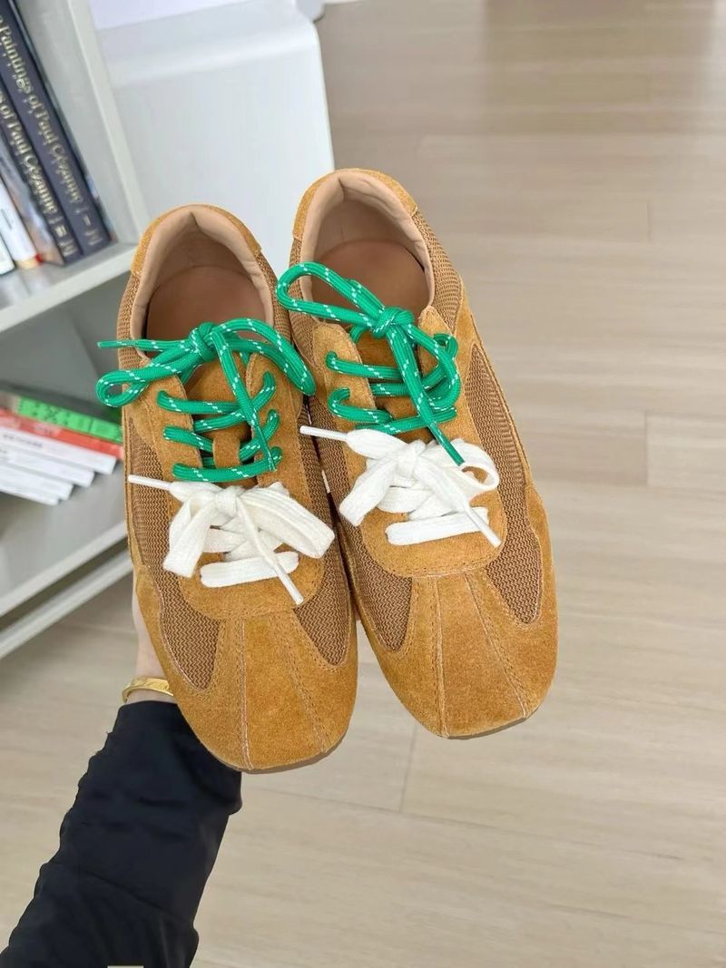 Flache Ersatz-Schnürsenkel, atmungsaktiv, zweifarbig, deutsches Training, Damen, lässig, weiche Sohle, Mesh-Leder-Version, Forrest_voghion.com