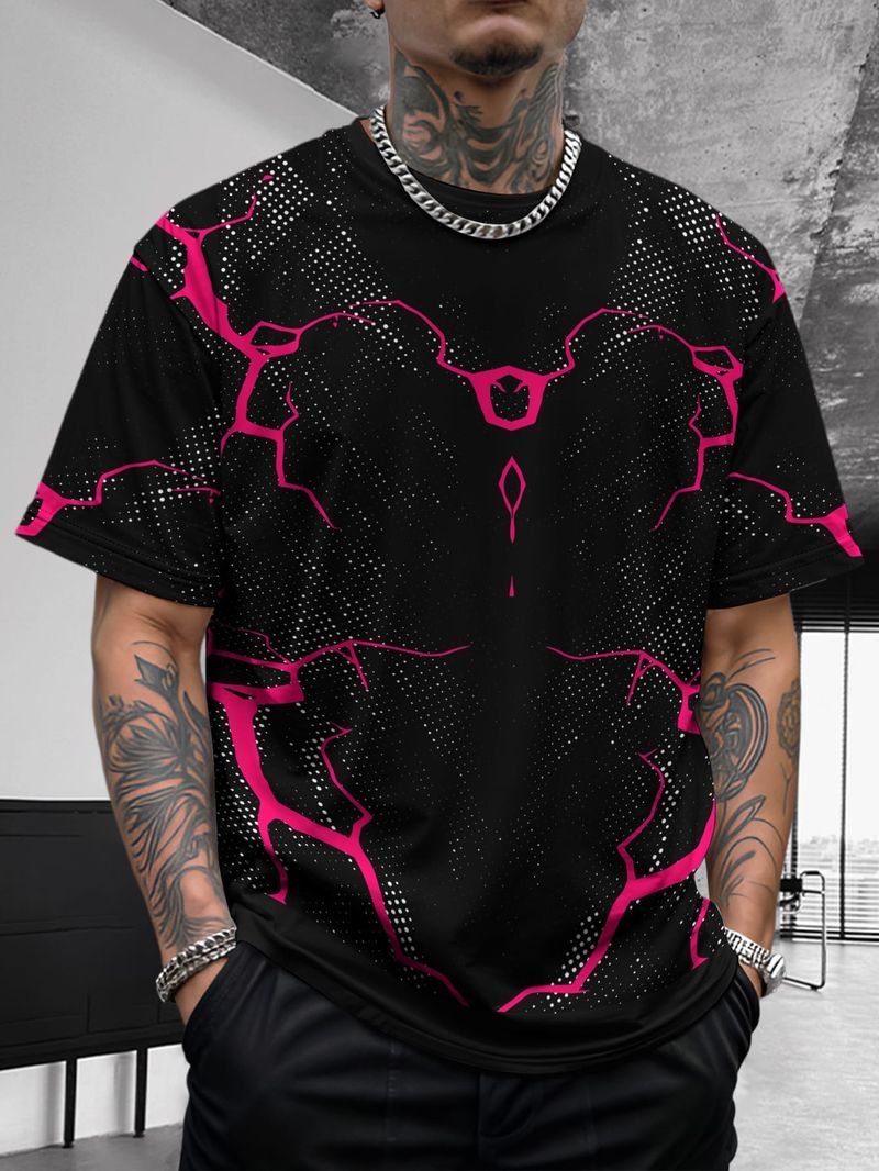 Nuovo design estivo da uomo, retrò, comodo, casual, elasticizzato, slim, basic, a maniche corte_voghion.com