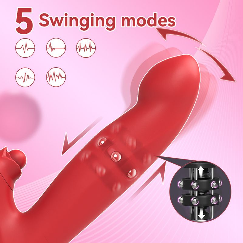 Wenma Rose Peristaltic Stick Female Silicone Masturbator Rechargeable G Spot Massager Adult Products_voghion.com