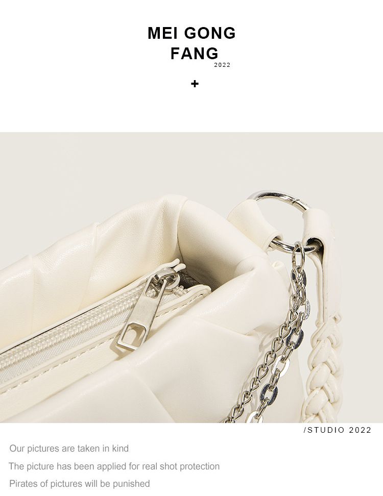 Damestassen Nieuwe modetrend All Match ketting geplooid ontwerp Twist schouderband Koreaanse stijl schouder crossbody damestas_voghion.com