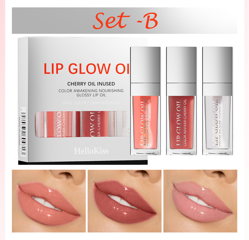 Makeup Hellokiss Lip Balm Set 3in1 Idratante Lip Gloss Specchio Lip Gloss Trasparente Lip Gloss_voghion.com