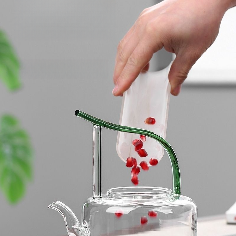 Rein handgefertigte, handbemalte, hitzebeständige Teekanne aus Glas im chinesischen Stil, temperaturbeständig von -20 °C bis 130 °C, Präzision_voghion.com