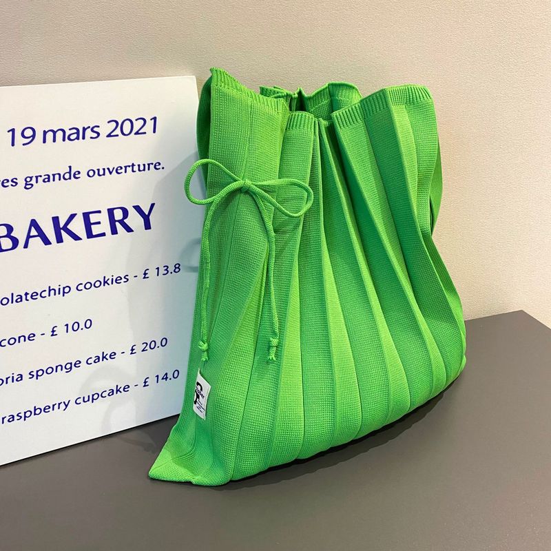 Borsa a tracolla coordinata da donna, in maglia tinta unita, per tutti i giorni, in stile macaron, fresca primavera e autunno_voghion.com