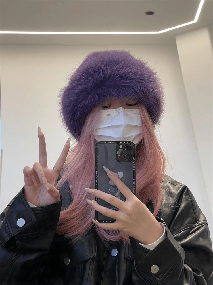 Nuevo gorro de pescador pequeño de felpa para mujer, escaparate de protección para los oídos, frío y cálido, para Otoño e Invierno_voghion.com