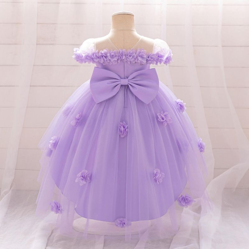 Kids' Clothing Baby Birthday Dress Children's Princess Dress With Tail Mesh Fluffy Dress_voghion.com