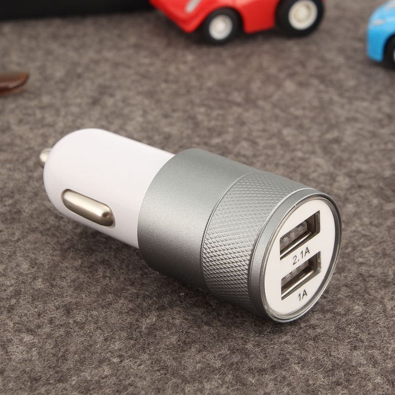 Small Steel Cannon Metal Dual USB Aluminum Alloy Charging 2.1A Tablet Smartphone Car Charger_voghion.com