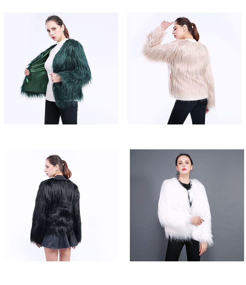 Cappotto di agnello in pile di lana lavata di grandi dimensioni a maniche lunghe corte alla moda da donna_voghion.com