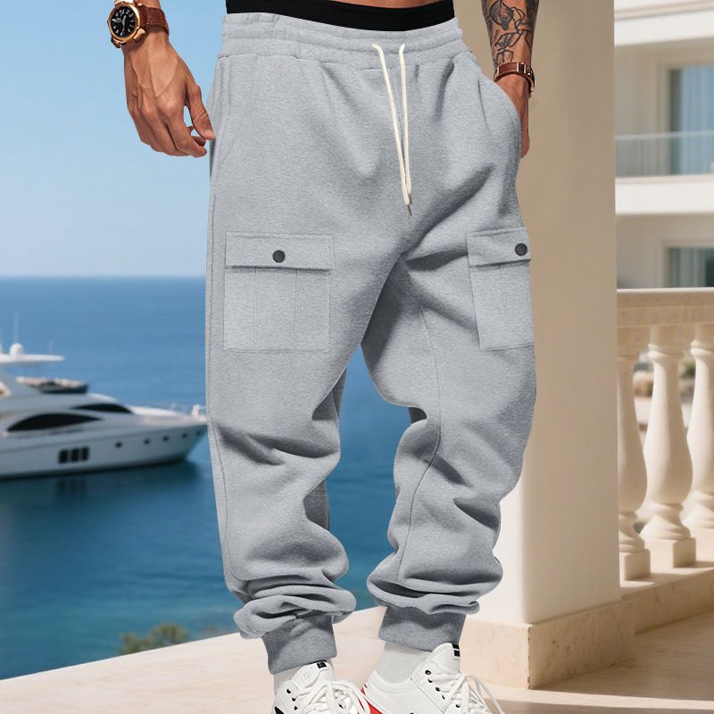 Schwere Cargohose mit Fleecefutter für Herren – Winter-Workwear-Stil, entspannte Passform, Multi-Taschen-Design, Ganzjahreskomfort (S-XXXL)_voghion.com