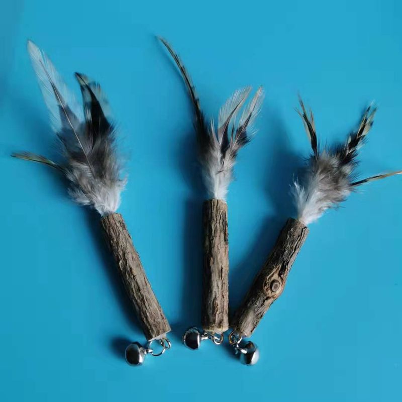 Teaser Wand Pet Cat Toy Bell Feather Replacement Head Best Seller_voghion.com
