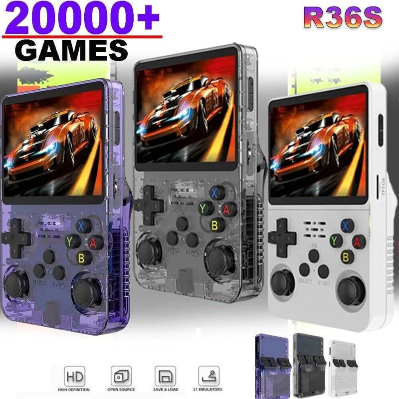 R36S Retro Handheld Game Console Linux System 3.5Inch IPS Screen 64GB Game UK_voghion.com