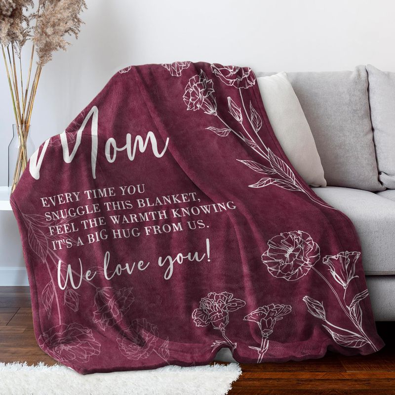 Cadeau pour maman, couverture en flanelle douce et confortable, couverture chaude pour la maison, cadeau d'anniversaire ou de vacances_voghion.com