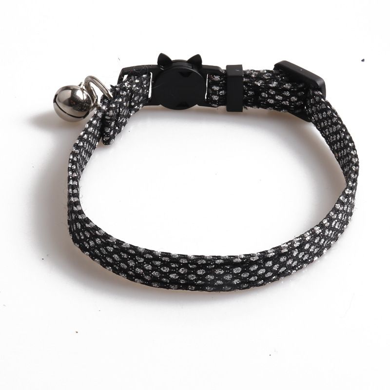 Collare per gatti Aminger New Pet Shiny con intarsi in glitter argento e campanellino_voghion.com
