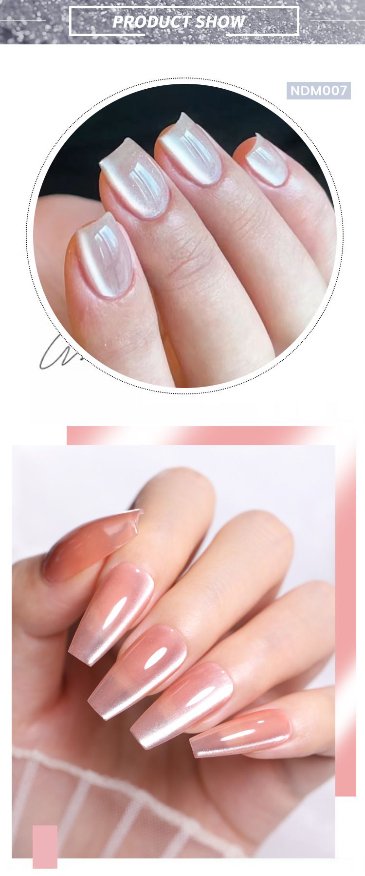 Nicht grauer Kristallstein, Katzenauge, verpackt in Keramik, weißes Katzenauge, Nagelschmuckpulver, feiner Glitzer, für den Nagelsalon bestimmt_voghion.com