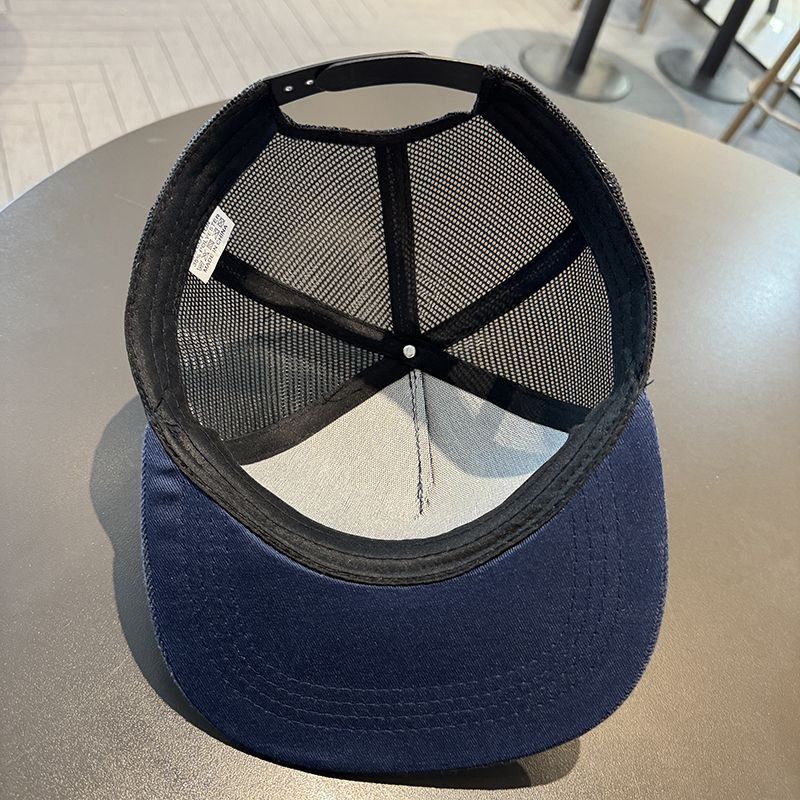 Sommer Hip Hop Unisex Instagram Mesh Flache Kante Sonnenschutz und Sonnenschutz Gerade Platte Großköpfiger Baseballhut_voghion.com