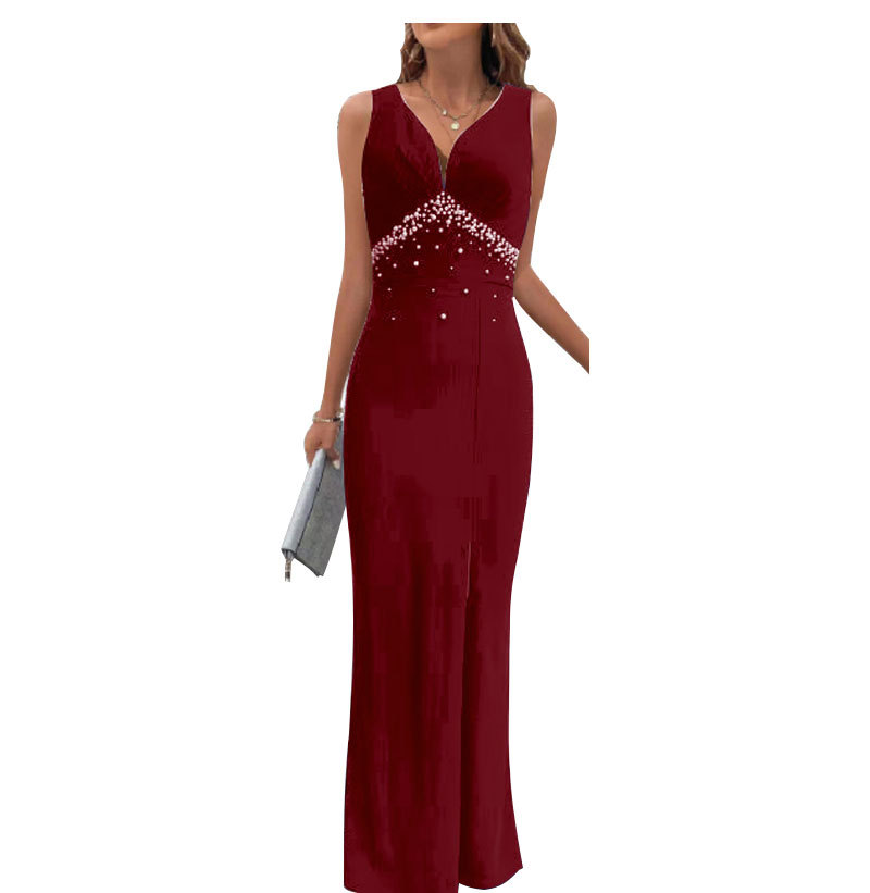 abbigliamento da donna gonna senza maniche abito all'ingrosso temperamento gonna lunga francese leggera di fascia alta stile maturo casual_voghion.com