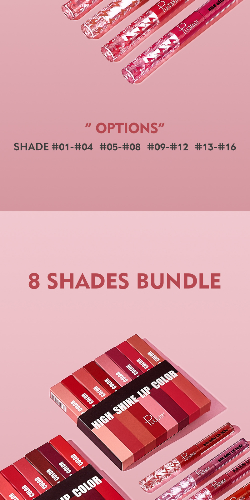 Pudaier 16 Colors Double Head Lip Glaze Moisturizing Lip Oil Non-fading Lipstick Lip Gloss Lip Color Long-lasting Lip Makeup_voghion.com