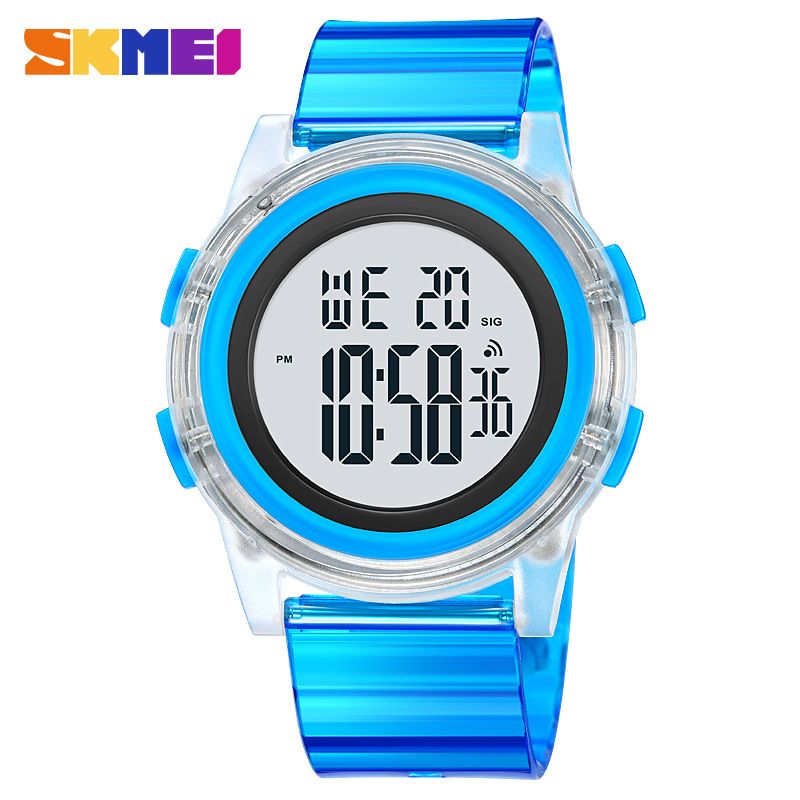 Momentum Fashion Colorful Transparent Case Round Unisex Waterproof Electronic Watch Student Model_voghion.com