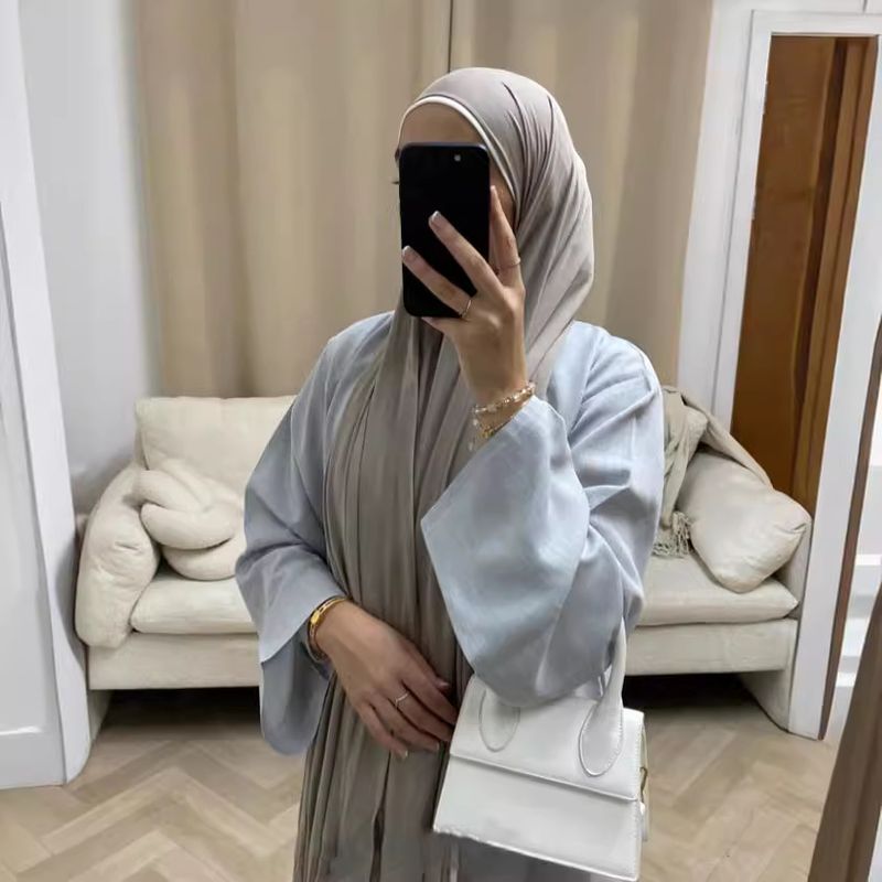Γυναικεία Ρούχα Κλειστή Ρόμπα Γυναικείο Φόρεμα Ισλαμική Ρούχα Απλή Ρόμπα Ντουμπάι_voghion.com