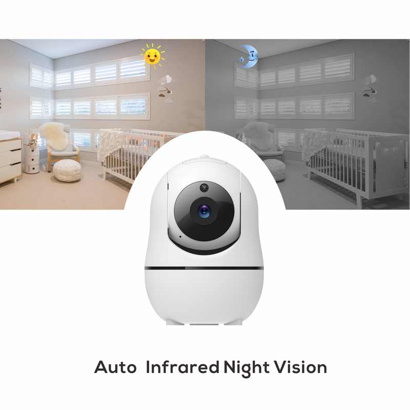New 5 inch Video Baby Monitor with Camera and Audio, 4X Zoom, 22Hrs Battery, 1000ft Range 2-Way Audio Temperature Sensor Lullaby_voghion.com