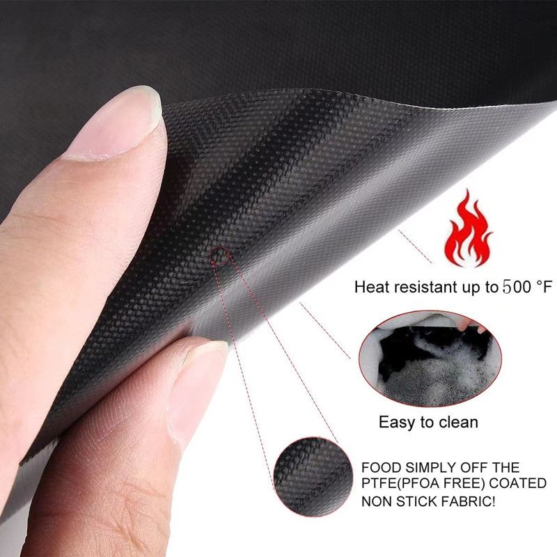 2pcs Non-stick BBQ Grill Mat 40*33cm Baking Mat BBQ Tools Cooking Grilling Sheet Heat Resistance Easily Cleaned Kitchen Tools_voghion.com