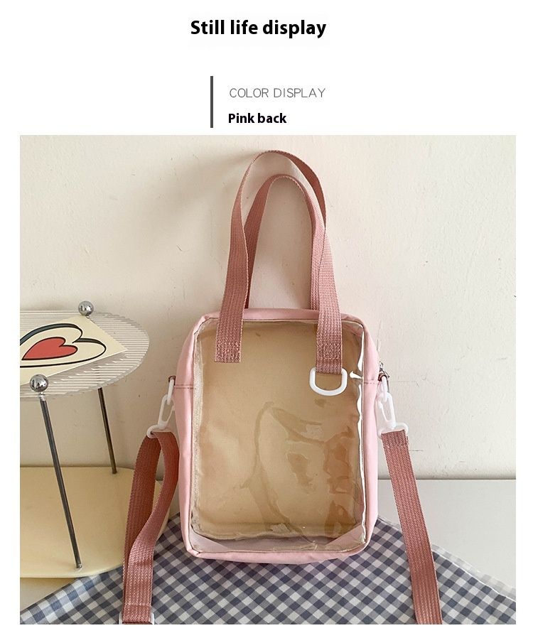 Piccola, fresca, carina borsa a tracolla per studenti, bifacciale, multiuso, estiva 2024, semplice, a mano, a tracolla, da donna_voghion.com