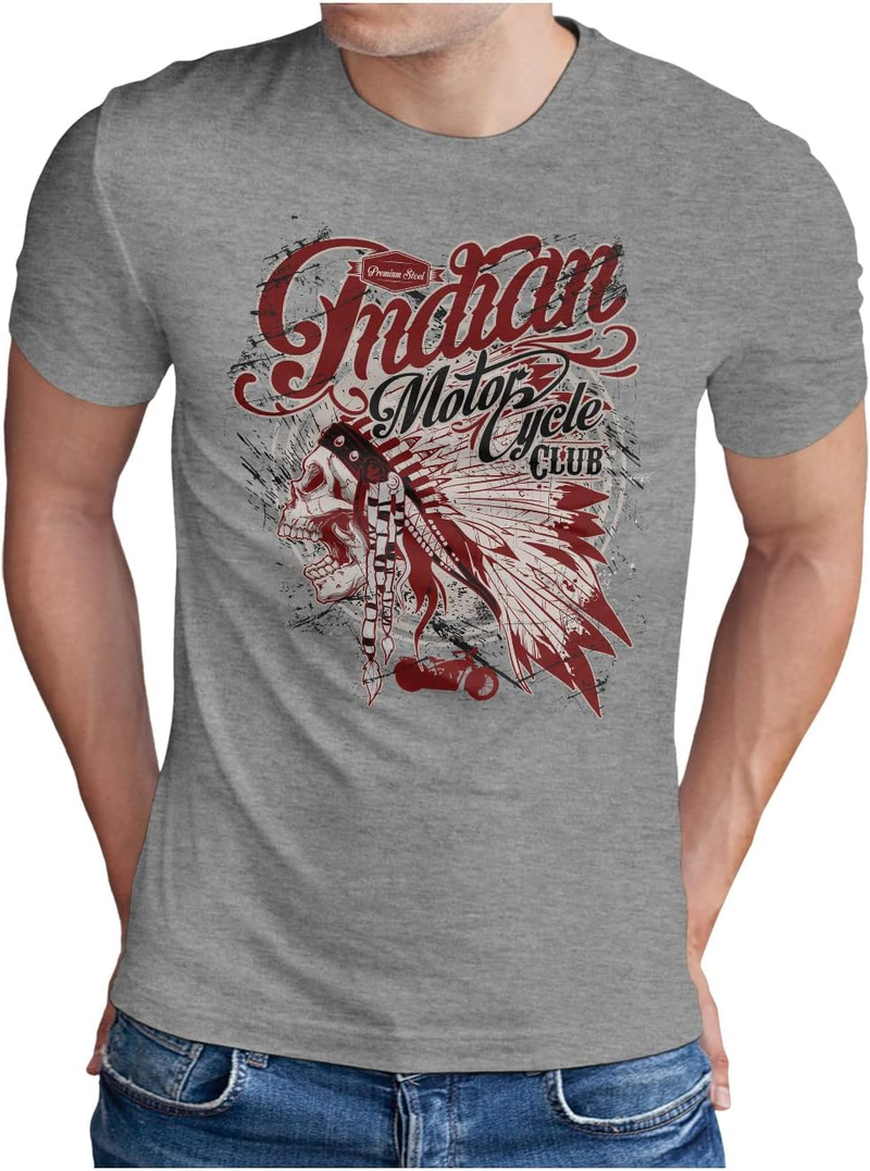 Indian Motorcycle Club T Shirt homme crâne Chopper vélo moto S XL_voghion.com