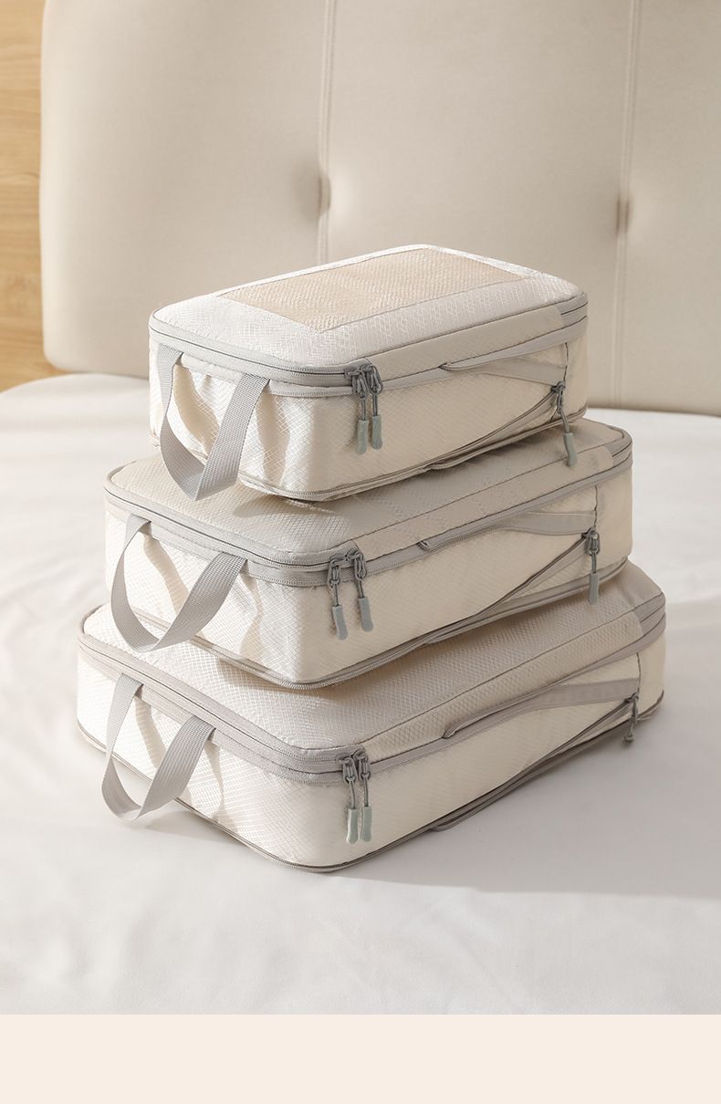 Mesh compressed storage bag for business trips, travel clothing classification, organization, storage, toiletries set_voghion.com