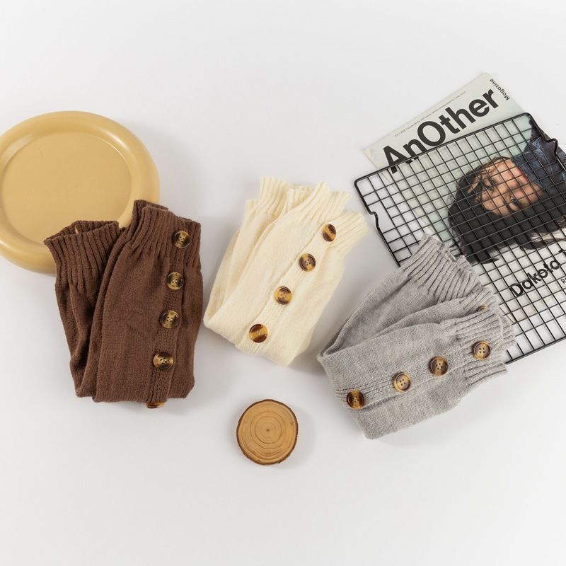 Calentadores de piernas de punto dividido para mujer, botas calcetín de canalé grueso, accesorios de capas de invierno inspirados en el Y2K_voghion.com