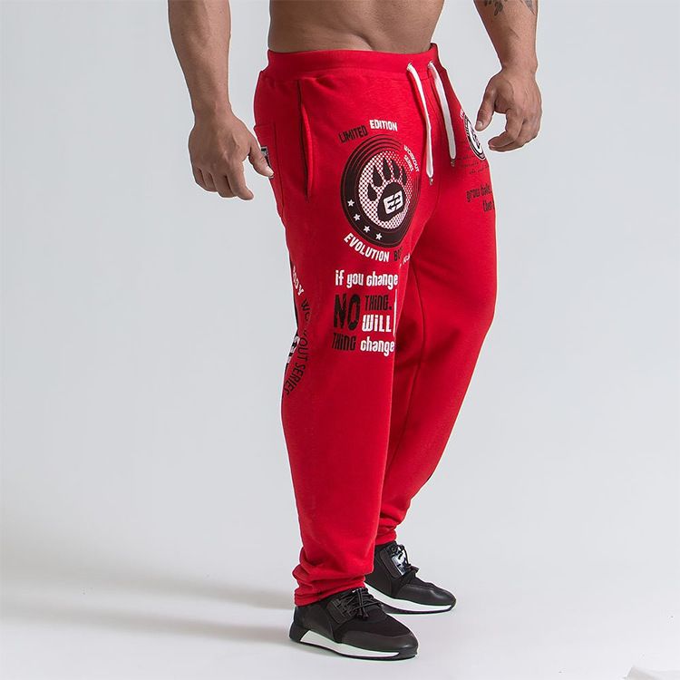 Men's clothing cotton running casual sports pants personality large print loose fitness pants_voghion.com