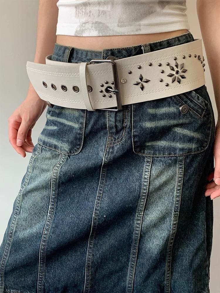 Clash Nikki Design Y2K Spice Girls Studded Wide Corset Accessory Belt_voghion.com