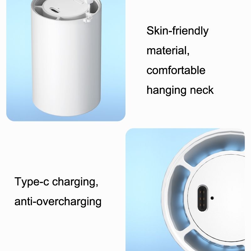N1 Mini Ventilatore portatile USB senza foglie da appendere al collo (bianco)_voghion.com