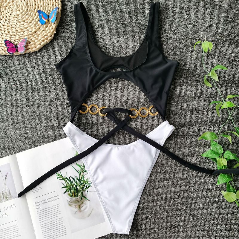 Sexy Bikini Set With Metal Rings & Bow Details – High Elastic Nylon Swimsuit, Padded Triangle Top & Brazilian Bottom For Beach, Pool, Vacation_voghion.com