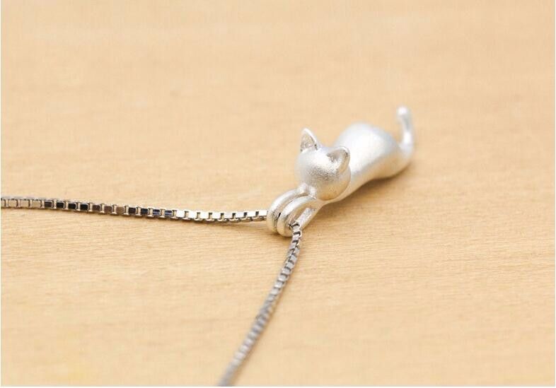 Pronta consegna, popolare Sterg Sier Jewelry coreano moda semplice animale carino gattino catena clavicola ciondolo collane gatto XL003_voghion.com