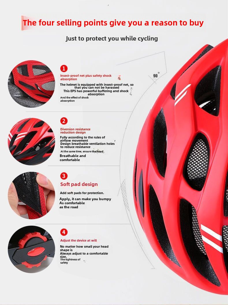 Bicycle Outdoor Riding Safety Helmet Integrated Molding High Quality Ultra-light Integrated Molding Driving Take-out Helmet_voghion.com