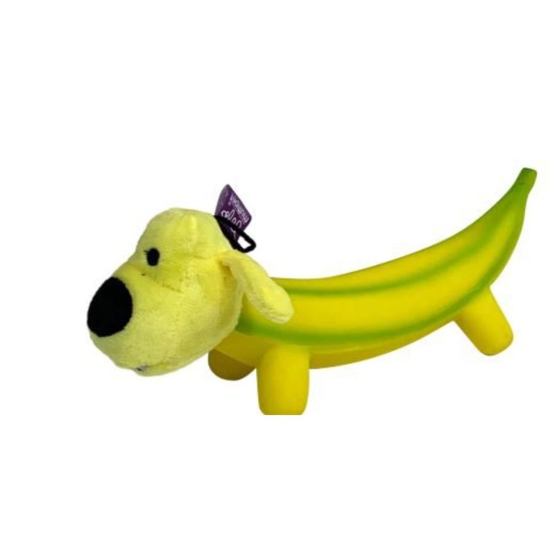 Loofa Shaped Smiling Multipet Banana Plush Dog Dog Toy Pals Latex_voghion.com