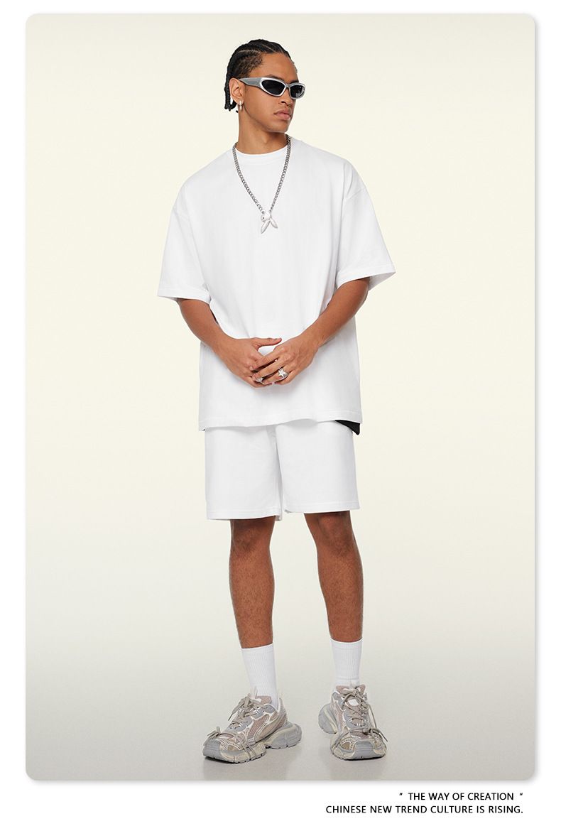 Herren 2024 Frühjahr und Sommer 280G Basic-Shorts, lockere Fünf-Punkt-Hosen der Jugendtrendmarke, Sommer-Herren-Shorts_voghion.com