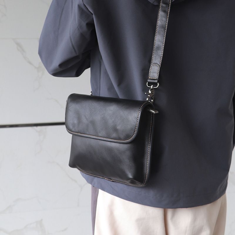 Genuine Shoulder Vegetable Tanned Head Layer Cowhide Men's Fashion Casual Crossbody Bag Handbag 2025 Fall And Winter New Hundreds Of Everyday_voghion.com