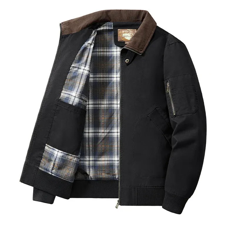 MA1 Cotton WorkJacket Men's Retro Green Plus Size Denim Jacket 2024 Spring MA-1 Tactical Windproof Baseball Suit Coat_voghion.com
