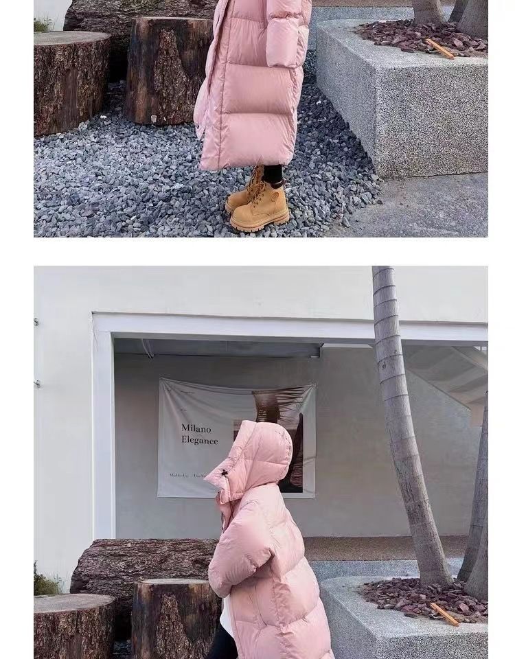 Women's Oversized Hooded Long Puffer Coat Winter Warm Thick Down Alternative Jacket With Pockets (Pink, Black, Khaki, Beige)_voghion.com
